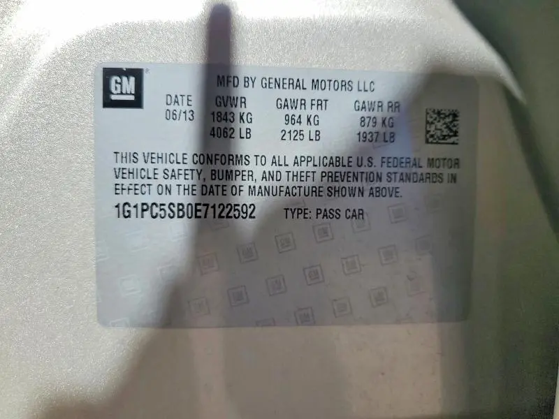 2014 CHEVROLET CRUZE LT  