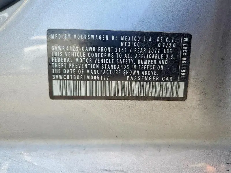 2020 VOLKSWAGEN JETTA S  