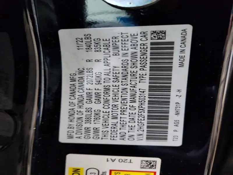 2023 HONDA CIVIC SPORT  