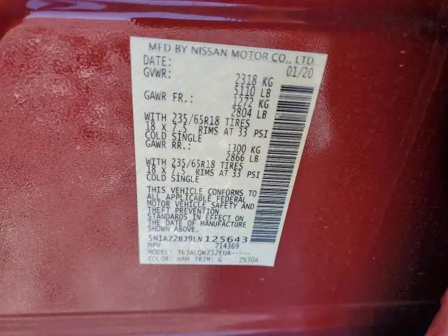 2020 NISSAN MURANO SV