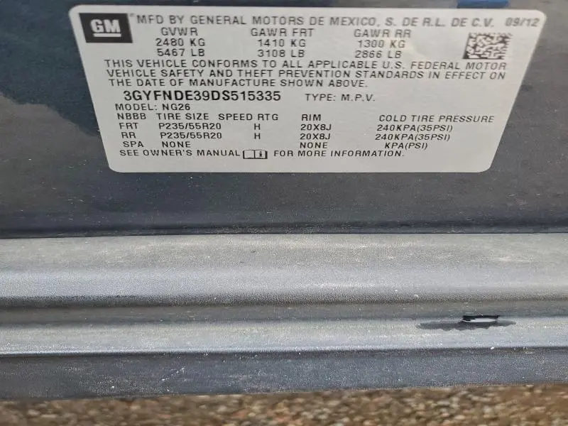 2013 CADILLAC SRX PERFORMANCE COLLECTION  