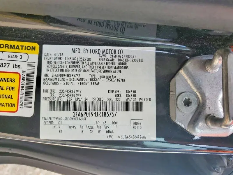 2018 FORD FUSION SE  