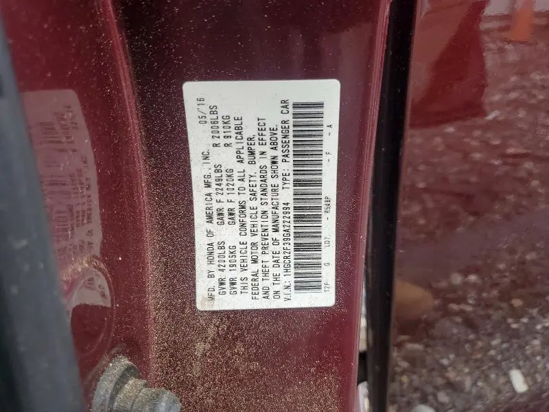 2016 HONDA ACCORD LX  