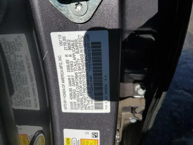 2019 HONDA ACCORD EXL  