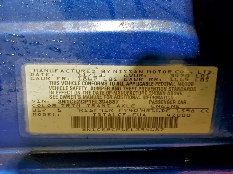 2014 NISSAN VERSA NOTE S  