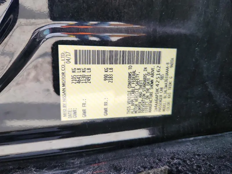 2017 NISSAN MAXIMA 3.5 SR  