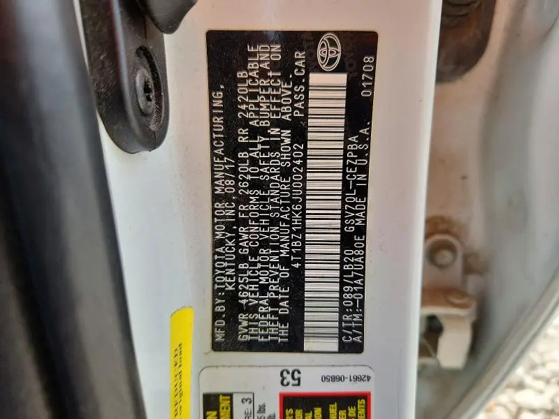 2018 TOYOTA CAMRY XSE V6  