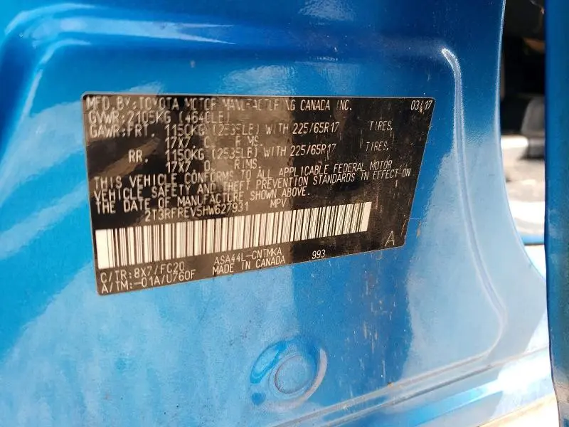 2017 TOYOTA RAV4 XLE  