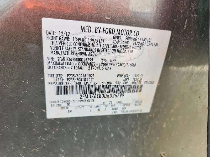 2013 FORD FLEX SEL  