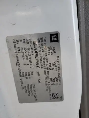 2016 CHEVROLET EXPRESS G2500   