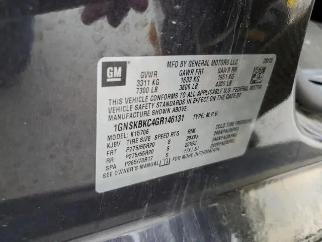 2016 CHEVROLET TAHOE K1500 LT  