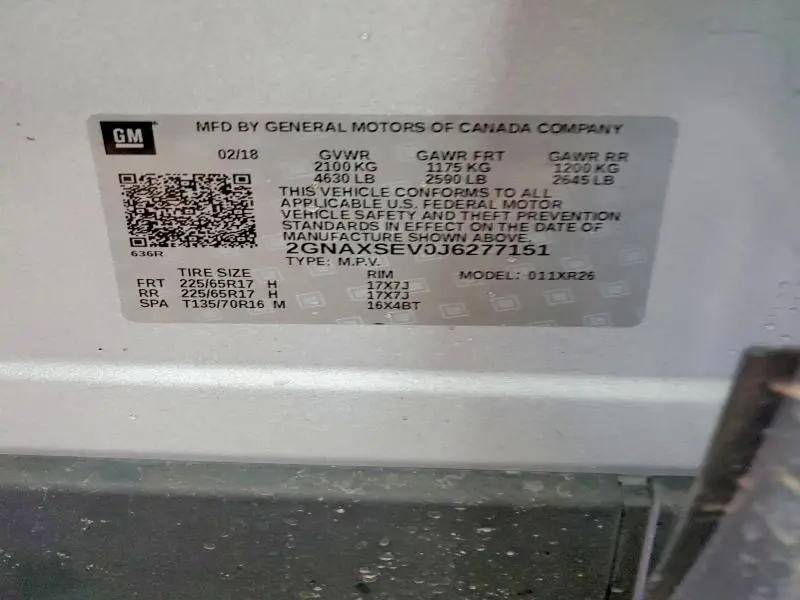 2018 CHEVROLET EQUINOX LT  