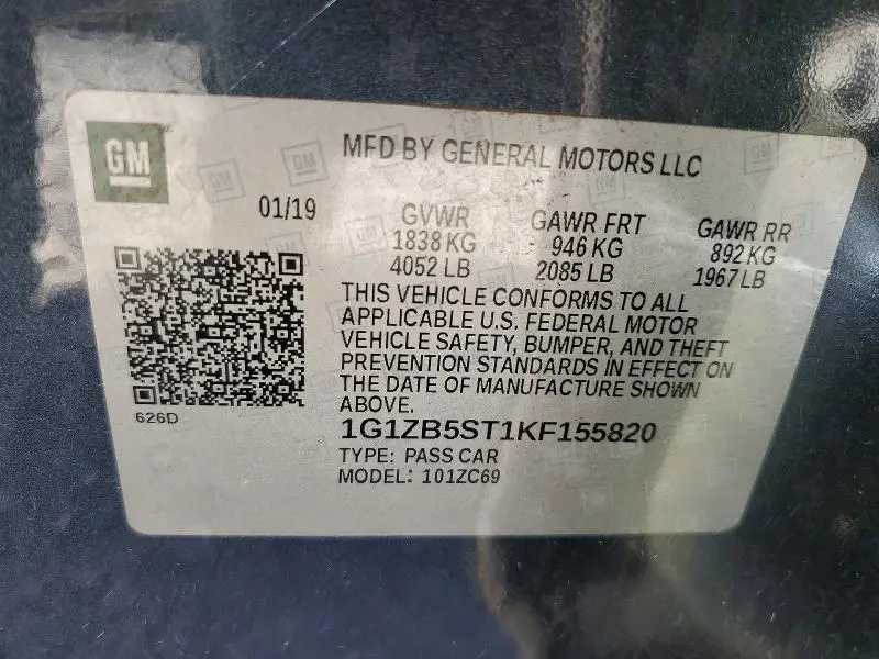 2019 CHEVROLET MALIBU LS  