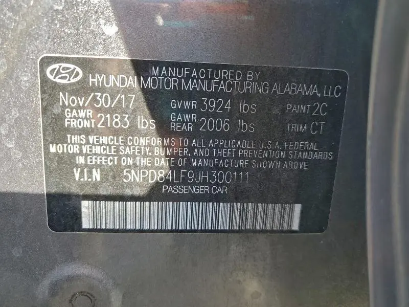 2018 HYUNDAI ELANTRA SEL  
