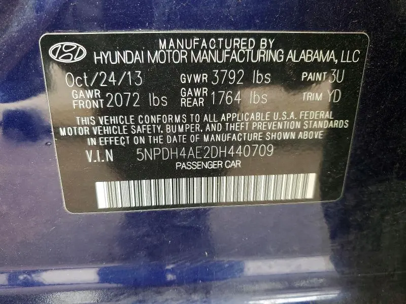 2013 HYUNDAI ELANTRA GLS  