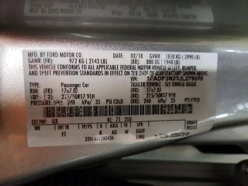 2018 FORD FOCUS TITANIUM  