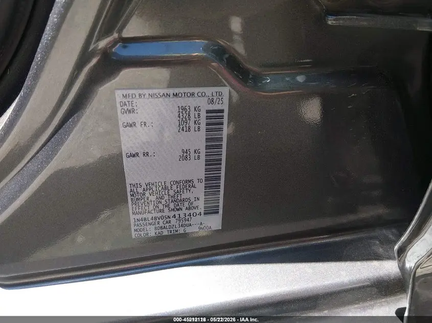 2025 NISSAN ALTIMA S FWD