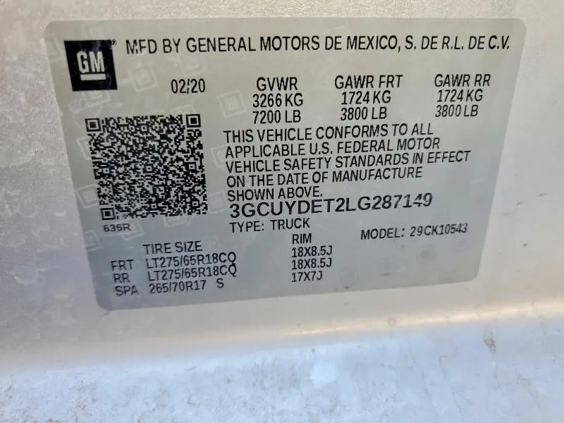 2020 CHEVROLET SILVERADO K1500 LT  