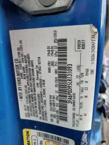 2020 FORD FUSION TITANIUM  