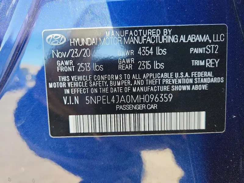 2021 HYUNDAI SONATA SEL  