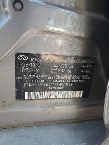 2014 HYUNDAI SONATA GLS  