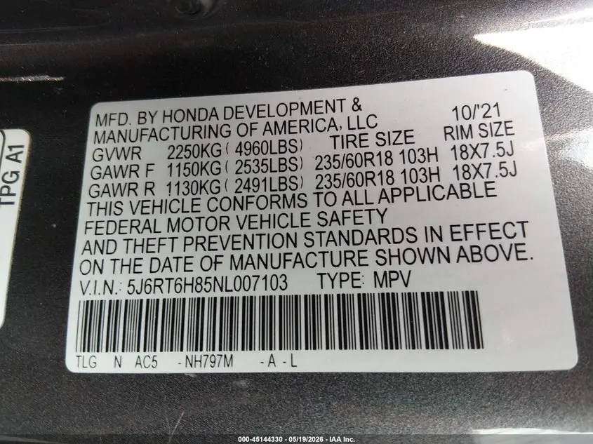 2022 HONDA CR-V HYBRID EX-L
