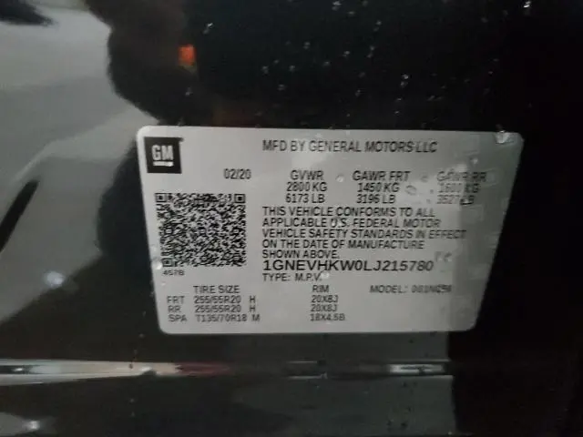 2020 CHEVROLET TRAVERSE LT  