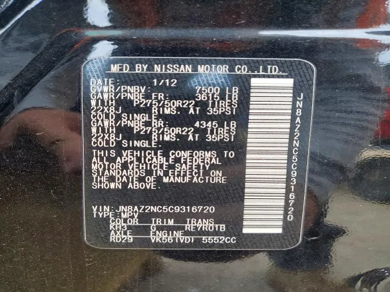 2012 INFINITI QX56 BASE  