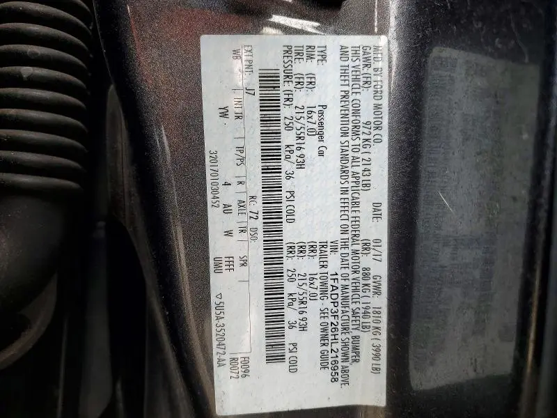 2017 FORD FOCUS SE  