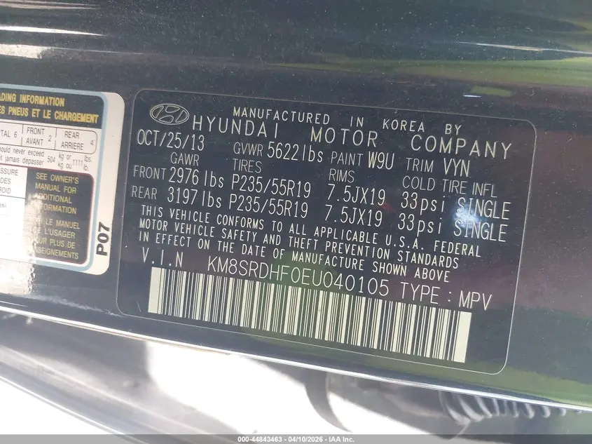 2014 HYUNDAI SANTA FE LIMITED