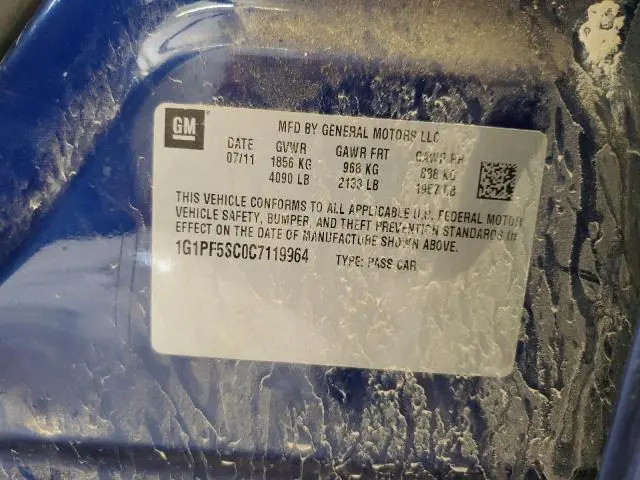 2012 CHEVROLET CRUZE LT  