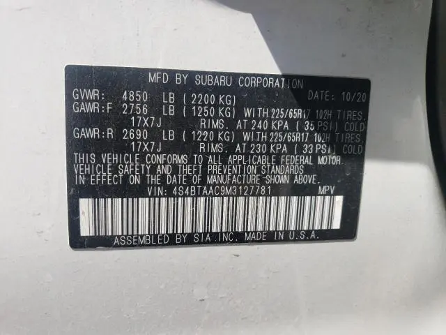 2021 SUBARU OUTBACK   