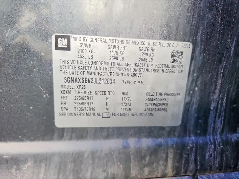 2018 CHEVROLET EQUINOX LT  