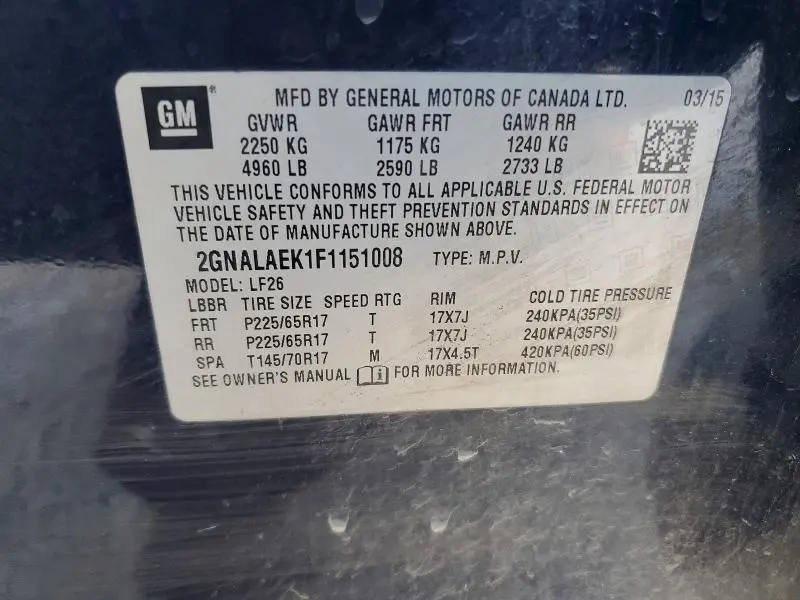 2015 CHEVROLET EQUINOX LS  