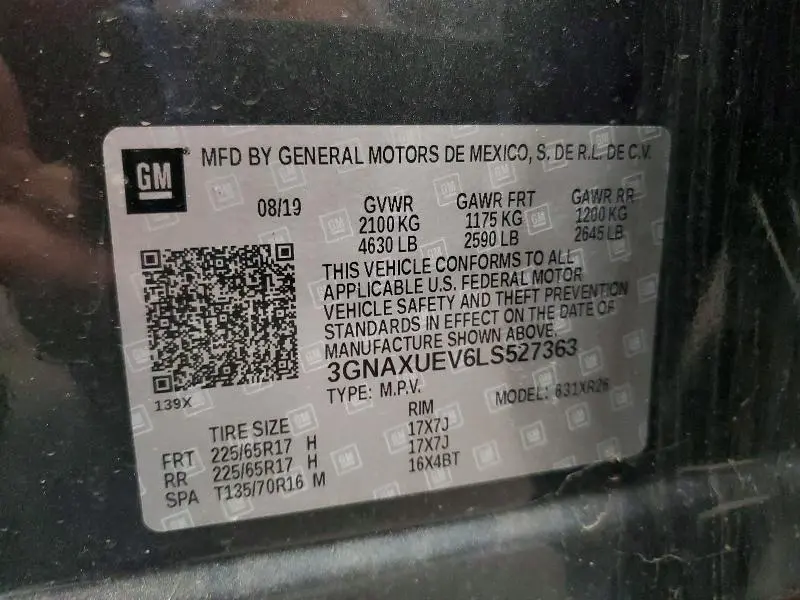 2020 CHEVROLET EQUINOX LT  