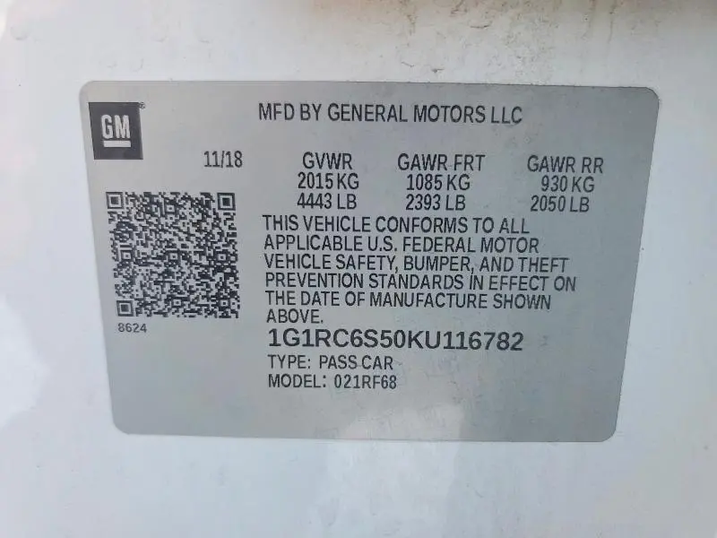 2019 CHEVROLET VOLT LT  