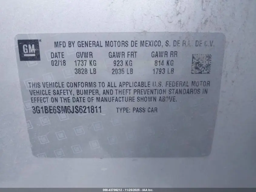 2018 CHEVROLET CRUZE LT AUTO