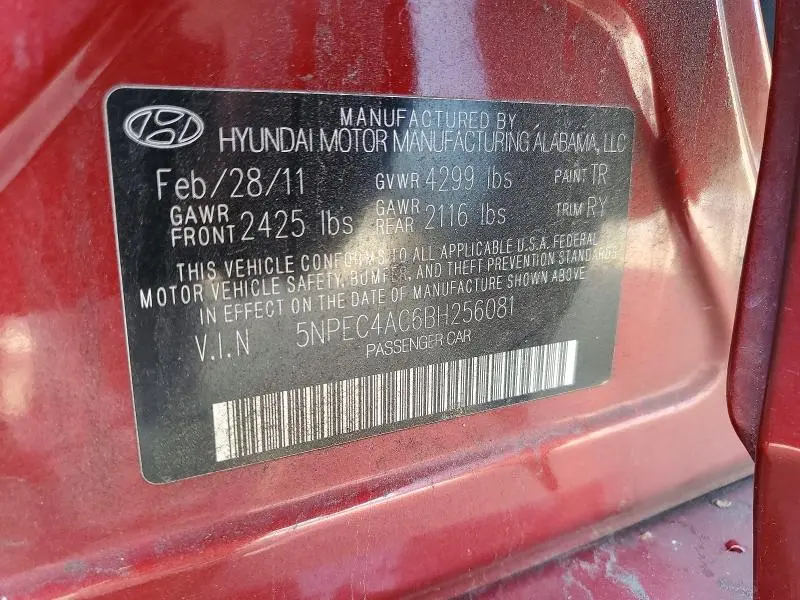 2011 HYUNDAI SONATA SE  