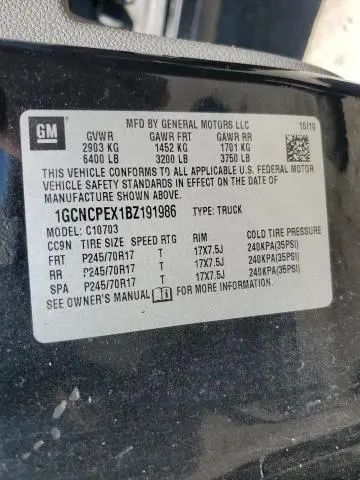 2011 CHEVROLET SILVERADO C1500  