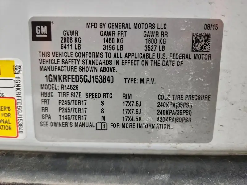 2016 CHEVROLET TRAVERSE LS  