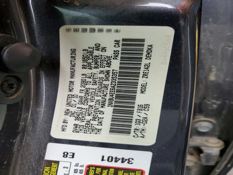 2010 TOYOTA COROLLA BASE  