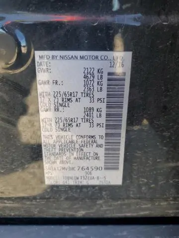 2017 NISSAN ROGUE SV  