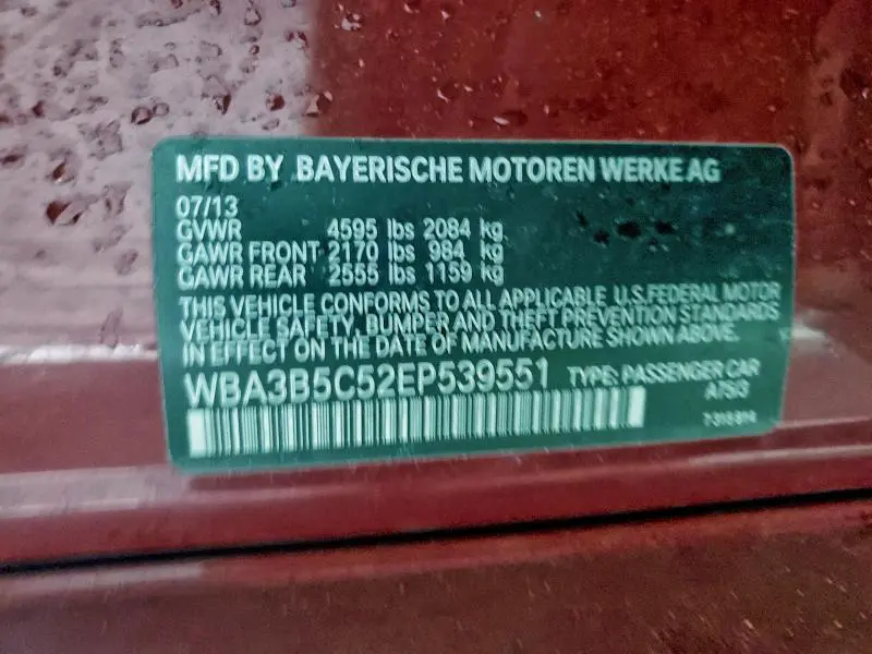 2014 BMW 328 XI SULEV  