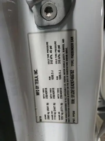 2019 TESLA MODEL 3 