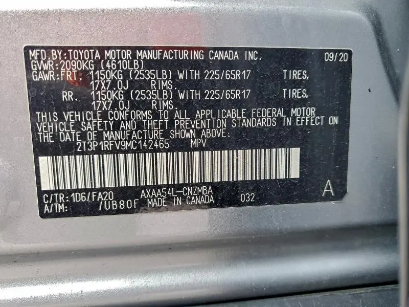 2021 TOYOTA RAV4 XLE  