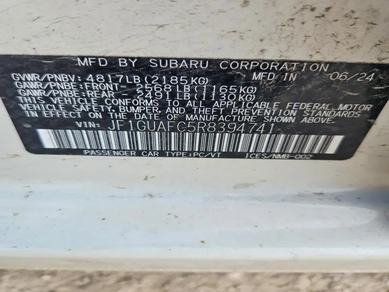 2024 SUBARU IMPREZA SPORT  