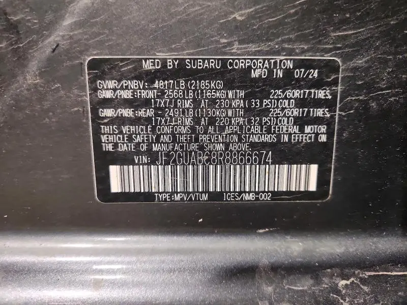 2024 SUBARU CROSSTREK   