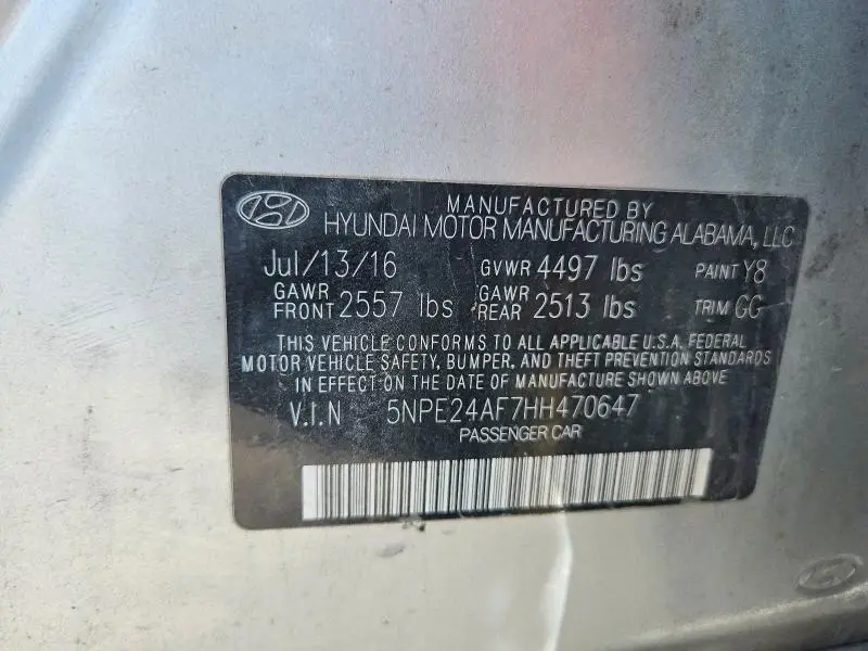 2017 HYUNDAI SONATA SE  
