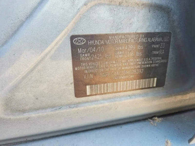 2011 HYUNDAI SONATA LIMITED  
