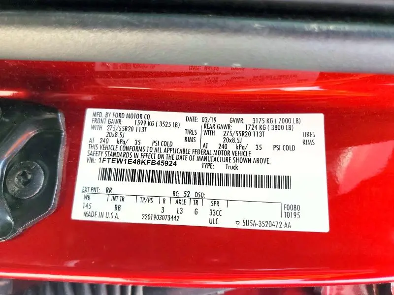 2019 FORD F150 SUPERCREW  